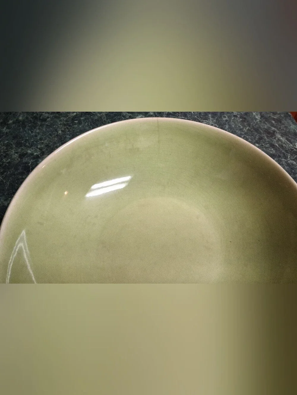 Vintage Ballerina Universal Union Green Serving Bowl Oven Proof Made in USA 9